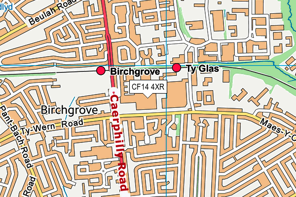 CF14 4XR map - OS VectorMap District (Ordnance Survey)