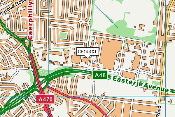 CF14 4XT map - OS VectorMap District (Ordnance Survey)