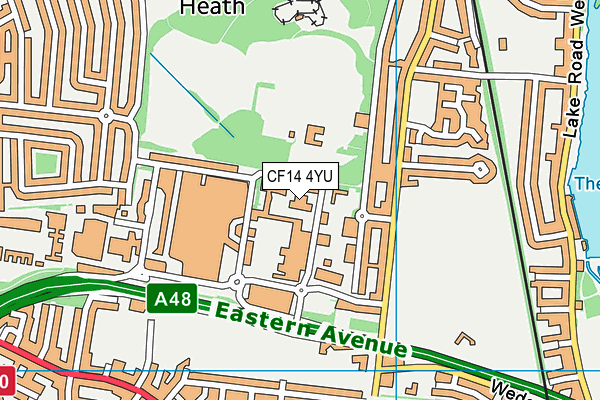 CF14 4YU map - OS VectorMap District (Ordnance Survey)