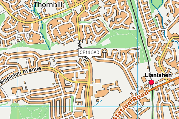 CF14 5AD map - OS VectorMap District (Ordnance Survey)