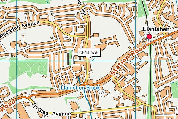 CF14 5AE map - OS VectorMap District (Ordnance Survey)