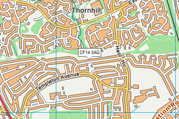 CF14 5AG map - OS VectorMap District (Ordnance Survey)