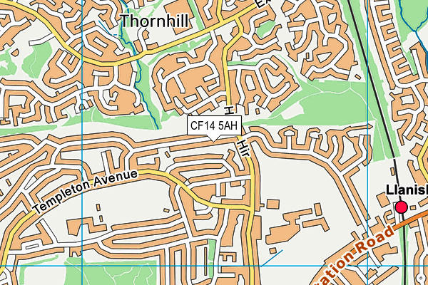 CF14 5AH map - OS VectorMap District (Ordnance Survey)