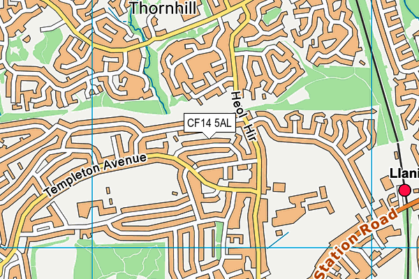 CF14 5AL map - OS VectorMap District (Ordnance Survey)