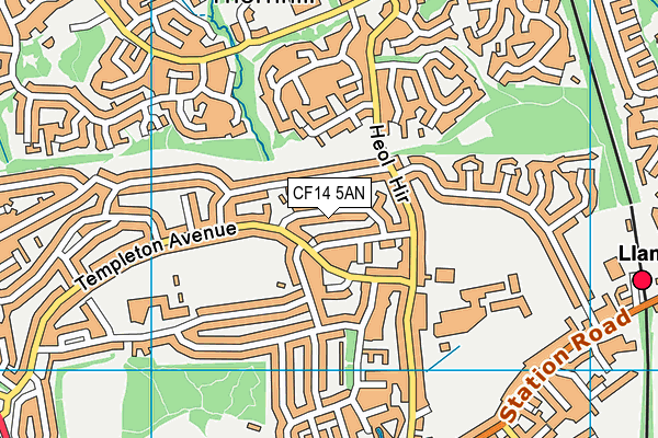 CF14 5AN map - OS VectorMap District (Ordnance Survey)