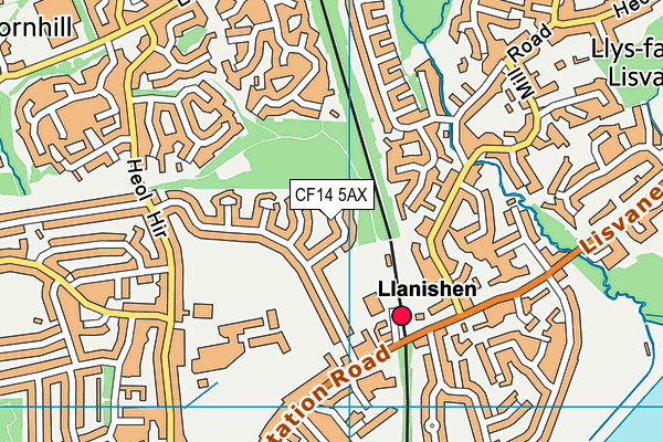 CF14 5AX map - OS VectorMap District (Ordnance Survey)