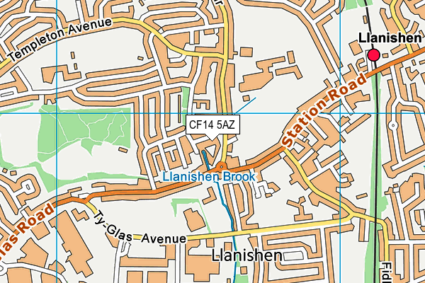 CF14 5AZ map - OS VectorMap District (Ordnance Survey)