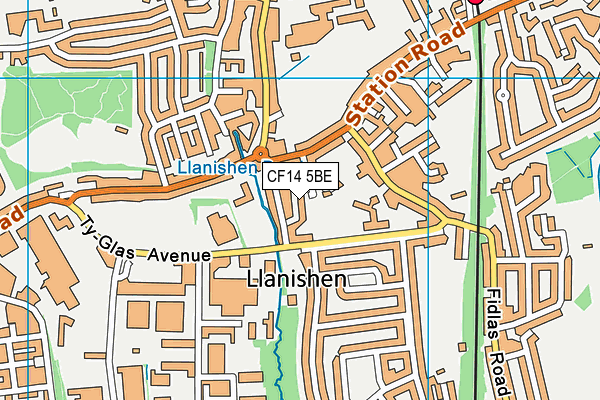 CF14 5BE map - OS VectorMap District (Ordnance Survey)