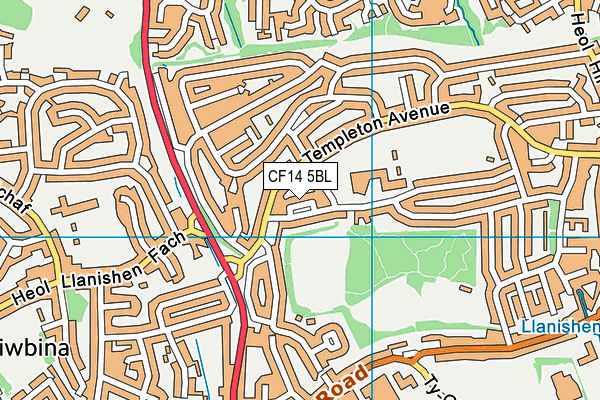 Ysgol-Y-Wern map (CF14 5BL) - OS VectorMap District (Ordnance Survey)
