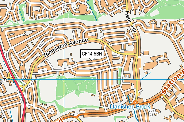 CF14 5BN map - OS VectorMap District (Ordnance Survey)