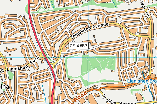 CF14 5BP map - OS VectorMap District (Ordnance Survey)