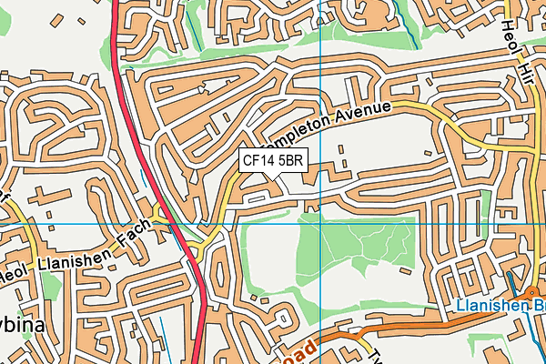 CF14 5BR map - OS VectorMap District (Ordnance Survey)