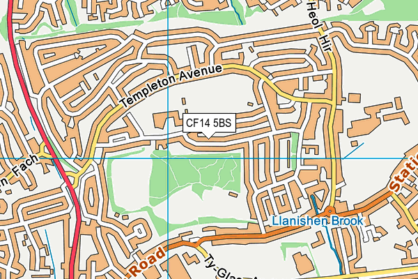 CF14 5BS map - OS VectorMap District (Ordnance Survey)