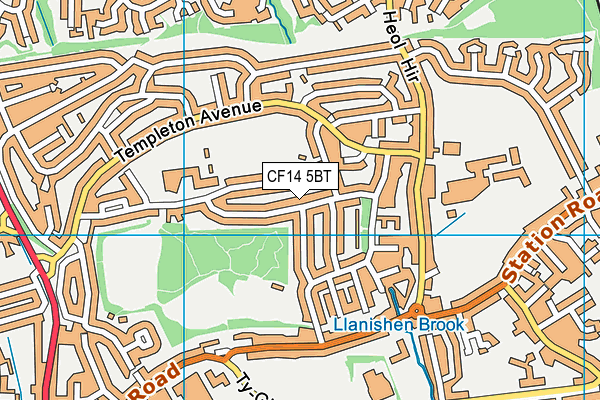 CF14 5BT map - OS VectorMap District (Ordnance Survey)