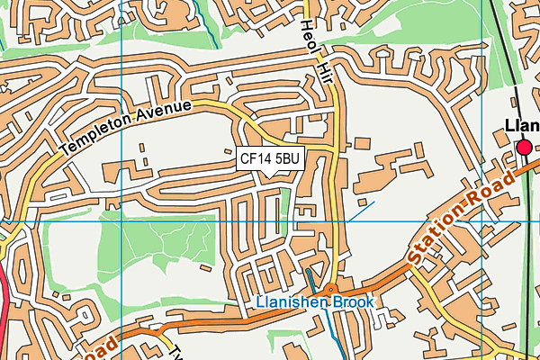 CF14 5BU map - OS VectorMap District (Ordnance Survey)