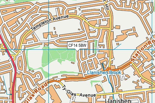 CF14 5BW map - OS VectorMap District (Ordnance Survey)