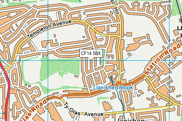 CF14 5BX map - OS VectorMap District (Ordnance Survey)