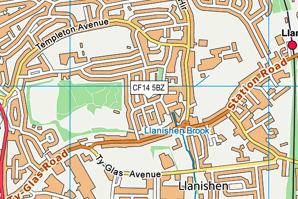 CF14 5BZ map - OS VectorMap District (Ordnance Survey)