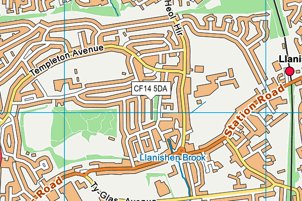 CF14 5DA map - OS VectorMap District (Ordnance Survey)