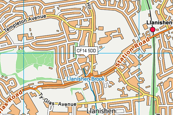 CF14 5DD map - OS VectorMap District (Ordnance Survey)