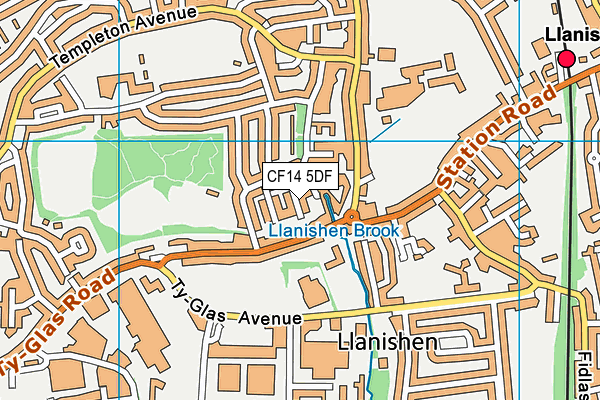 CF14 5DF map - OS VectorMap District (Ordnance Survey)