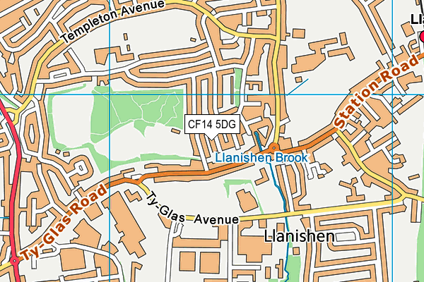 CF14 5DG map - OS VectorMap District (Ordnance Survey)