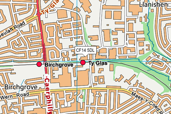 CF14 5DL map - OS VectorMap District (Ordnance Survey)