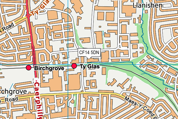 CF14 5DN map - OS VectorMap District (Ordnance Survey)