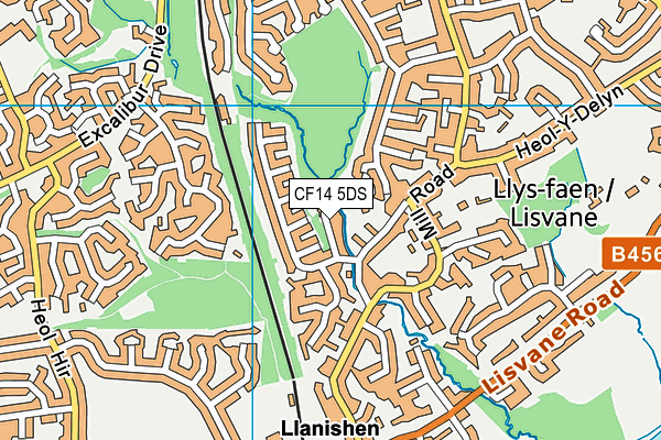 CF14 5DS map - OS VectorMap District (Ordnance Survey)