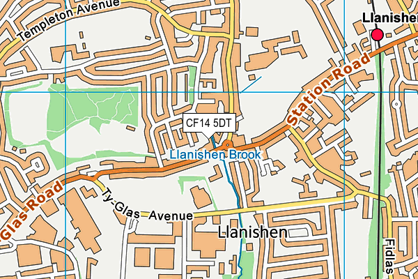 CF14 5DT map - OS VectorMap District (Ordnance Survey)