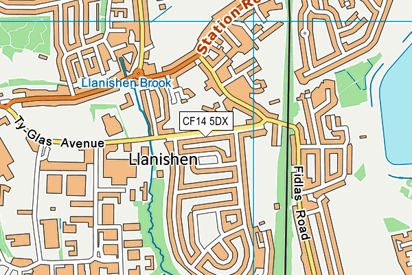 CF14 5DX map - OS VectorMap District (Ordnance Survey)
