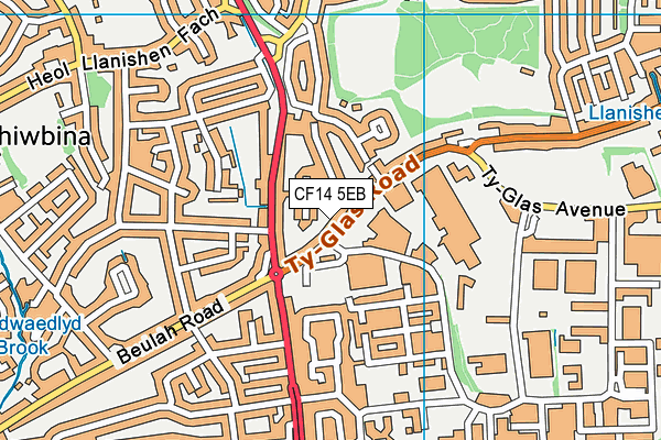 CF14 5EB map - OS VectorMap District (Ordnance Survey)