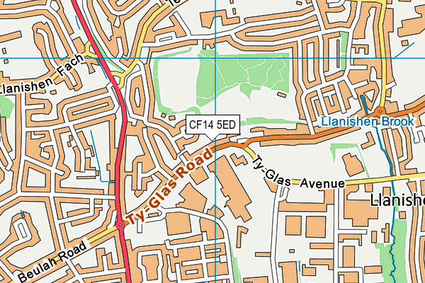 CF14 5ED map - OS VectorMap District (Ordnance Survey)