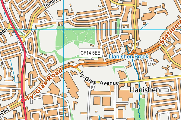 CF14 5EE map - OS VectorMap District (Ordnance Survey)