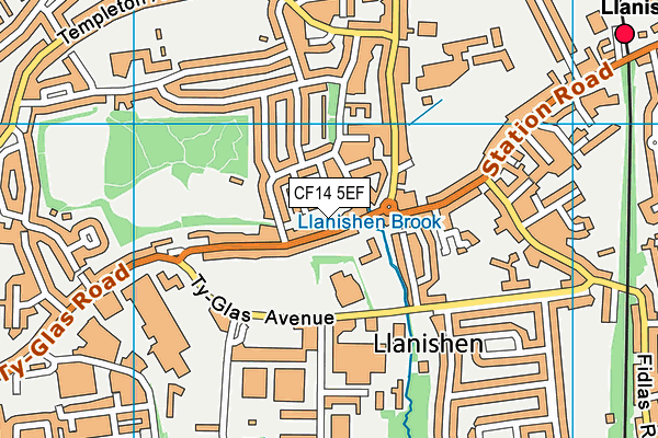 CF14 5EF map - OS VectorMap District (Ordnance Survey)