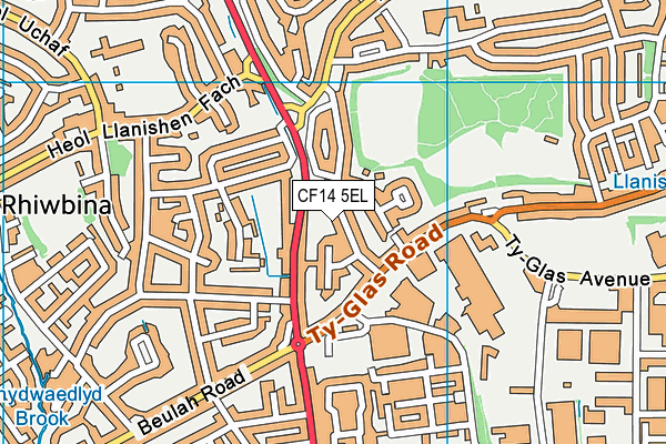 CF14 5EL map - OS VectorMap District (Ordnance Survey)