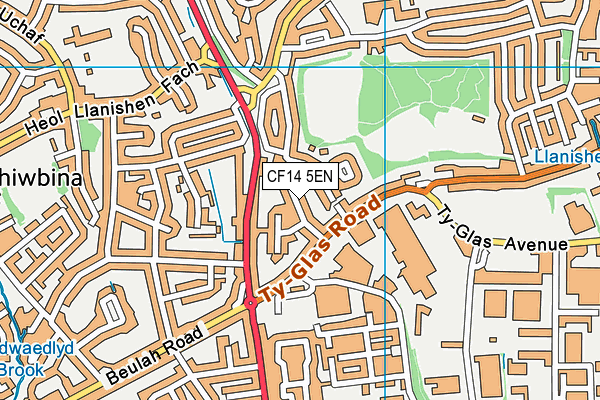 CF14 5EN map - OS VectorMap District (Ordnance Survey)