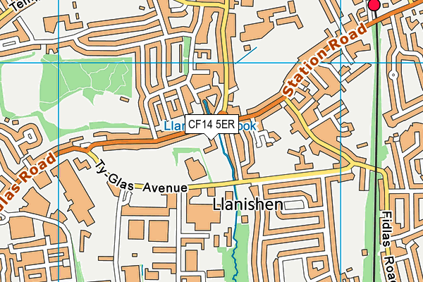 CF14 5ER map - OS VectorMap District (Ordnance Survey)