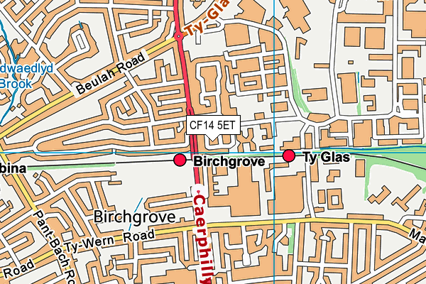 CF14 5ET map - OS VectorMap District (Ordnance Survey)