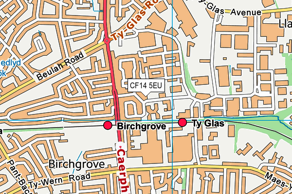 CF14 5EU map - OS VectorMap District (Ordnance Survey)