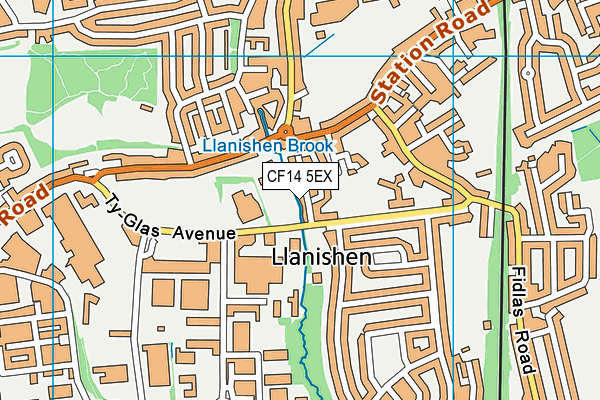 CF14 5EX map - OS VectorMap District (Ordnance Survey)