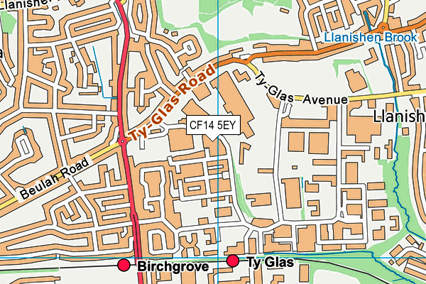 CF14 5EY map - OS VectorMap District (Ordnance Survey)