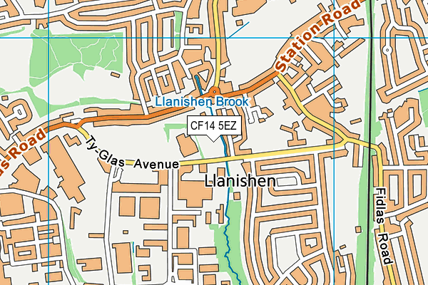 CF14 5EZ map - OS VectorMap District (Ordnance Survey)