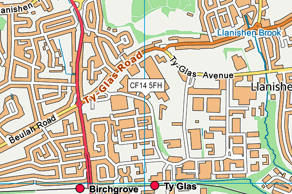 CF14 5FH map - OS VectorMap District (Ordnance Survey)