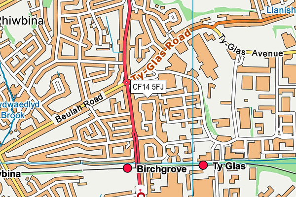 CF14 5FJ map - OS VectorMap District (Ordnance Survey)