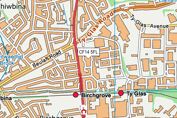 CF14 5FL map - OS VectorMap District (Ordnance Survey)