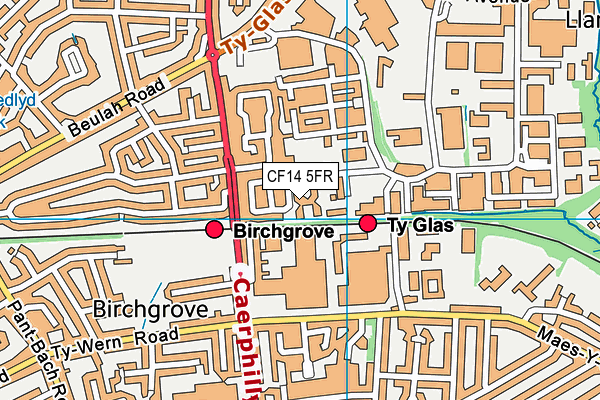 CF14 5FR map - OS VectorMap District (Ordnance Survey)