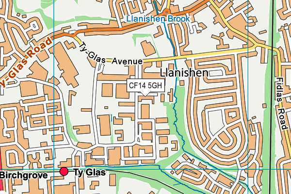 CF14 5GH map - OS VectorMap District (Ordnance Survey)