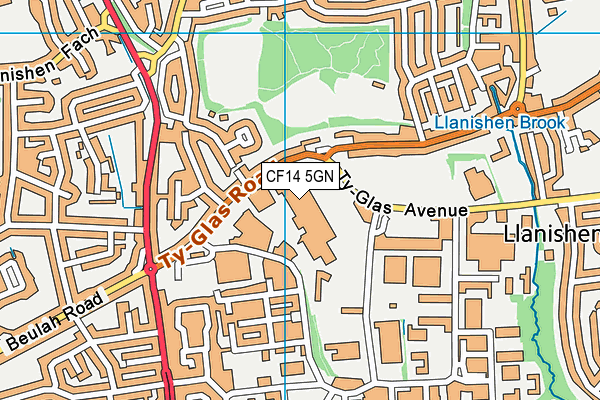CF14 5GN map - OS VectorMap District (Ordnance Survey)