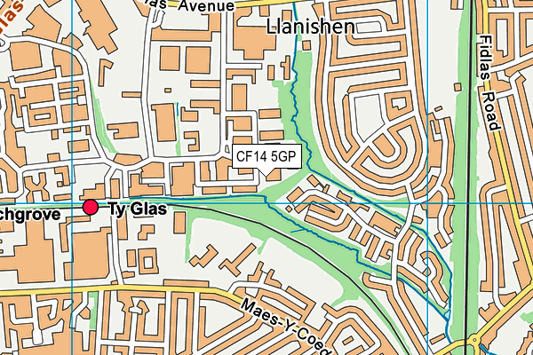 CF14 5GP map - OS VectorMap District (Ordnance Survey)